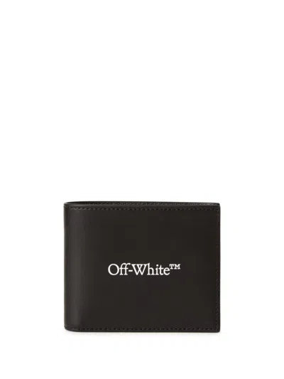 Off-white Bookish Leather Wallet In Black White