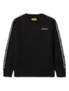Off-white Black Sweatshirt For Boy With White Logo In Black