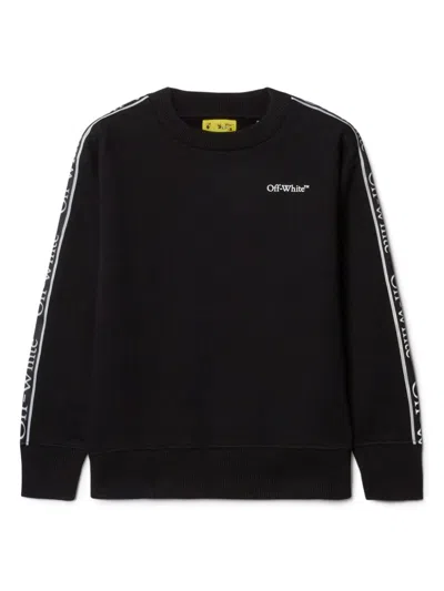 Off-white Kids' Black Sweatshirt For Boy With White Logo