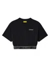 Off-white Bookish Logo Band Cropped Top In Black