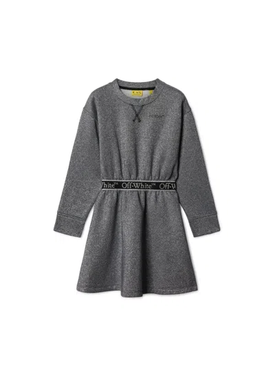 Off-white Bookish Logo Band Metallic Dress In Grey
