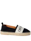 Off-white Logo Linen And Cotton Espadrilles In Black