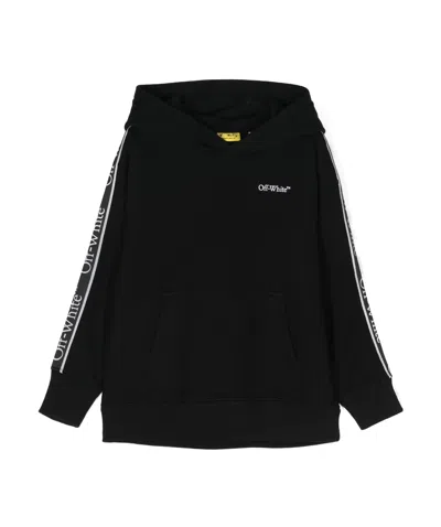 Off-white Bookish Logo Band Hoodie In Black