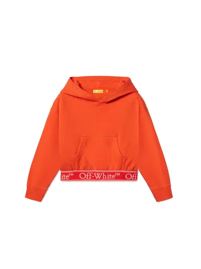 Off-white Bookish Logo Band Hoodie In Orange