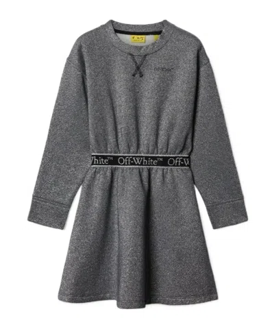 Off-white Bookish Logo Band Metallic Dress In Gray