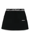 Off-white Bookish Logoband Sweatskirt Black - Whit In Black