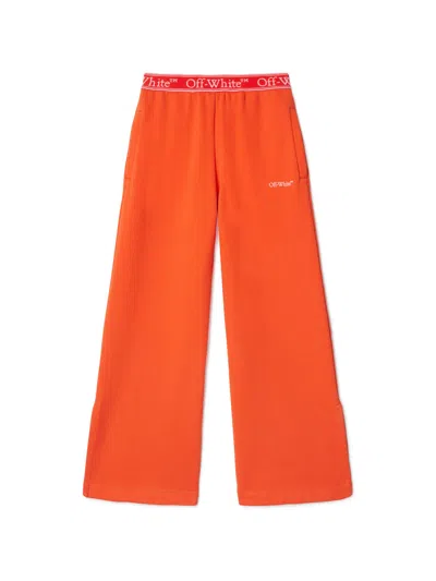 Off-white Kids' Bookish Logo Band Sweatpants In Orange