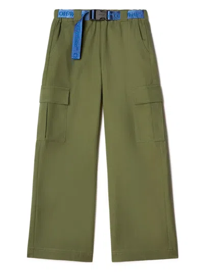 OFF-WHITE BOOKISH LOGO-BELT CARGO TROUSERS