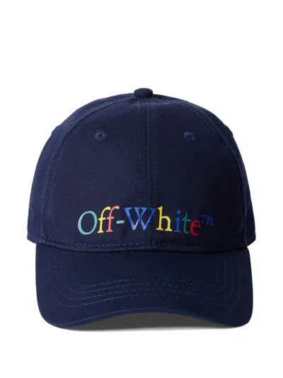 Off-white Bookish 刺绣logo棒球帽 In Blue