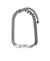 Off-white Bookish Logo Chain Necklace In Gray