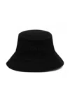 Off-white Bookish Logo Denim Bucket Hat In Black