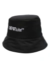 Off-white Off White Cappello Bucket Con Ricamo In Black,white