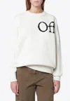 Off-white White Sweater With Logo Intarsia In White