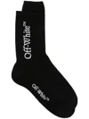 Off-white Bookish Logo-intarsia Socks In 1001 Black White