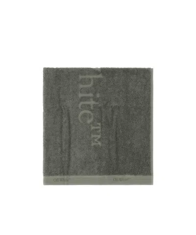 Off-white Bookish Logo-jacquard Towels (set Of 2) In Black