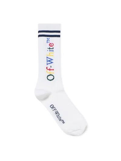 Off-white Bookish Logo Long Socks In White