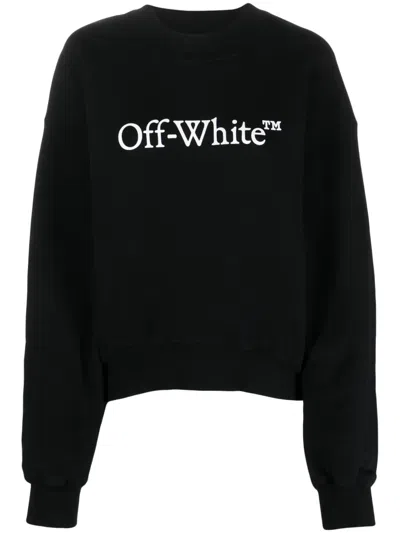 OFF-WHITE BOOKISH LOGO-PRINT COTTON SWEATSHIRT