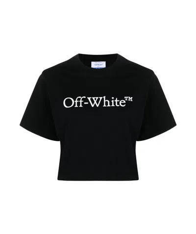 OFF-WHITE OFF-WHITE BOOKISH LOGO PRINTED CREWNECK T-SHIRT