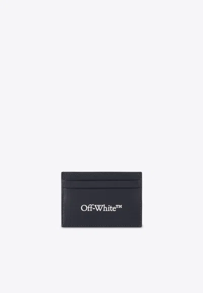 Off-white Bookish Logo-print Leather Cardholder In Black