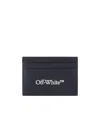 Off-white Bookish Logo-print Leather Cardholder In Black