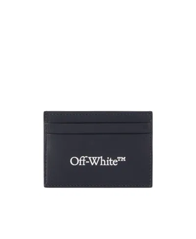 Off-white Bookish Logo-print Leather Cardholder In Black