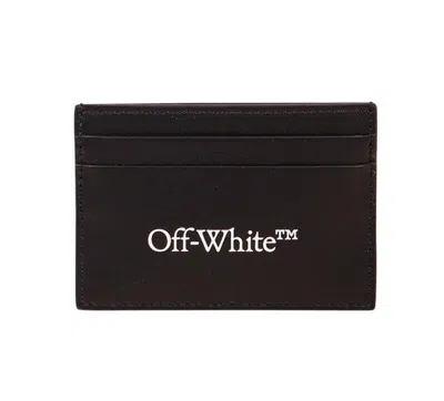 Off-white Bookish Logo Printed Cardholder In Black White