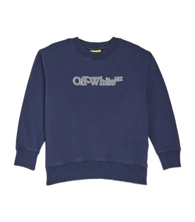 Off-white Kids' Bookish Logo Sweatshirt In Navy