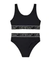 Off-white Kids Logo-band Sleeveless Bikini Set In Black