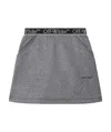 Off-white Bookish Logo-waistband Cotton Skirt In Gray