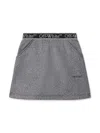 Off-white Bookish Logo-waistband Cotton Skirt In Grey