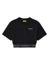 Off-white Bookish Logo Band Cropped Top In Black