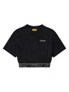 Off-white Bookish Logo Band Cropped Top In Black White