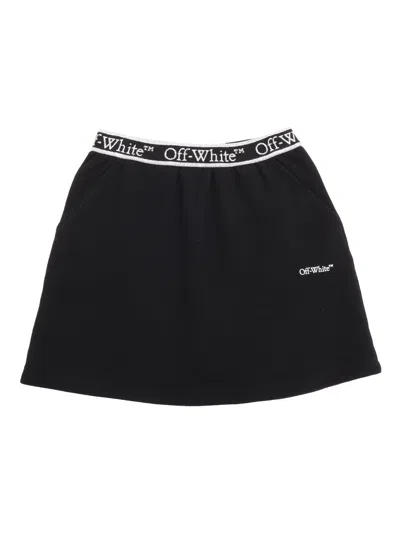 OFF-WHITE BOOKISH LOGOBAND SWEATSKIRT BLACK - WHIT