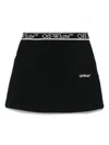 Off-white Bookish Logoband Sweatskirt Black - Whit In Black  