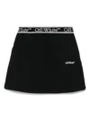 Off-white Bookish Logoband Sweatskirt Black - Whit In Black White