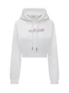 Off-white White Bookish Rose Cropped Hoodie In White