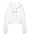 Off-white White Bookish Rose Cropped Hoodie In White