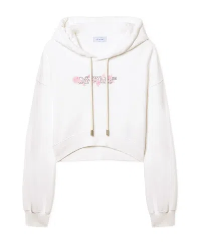 OFF-WHITE OFF-WHITE BOOKISH ROSE CROPPED HOODIE