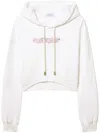 Off-white White Bookish Rose Cropped Hoodie In White