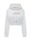 Off-white White Bookish Rose Cropped Hoodie In White-white
