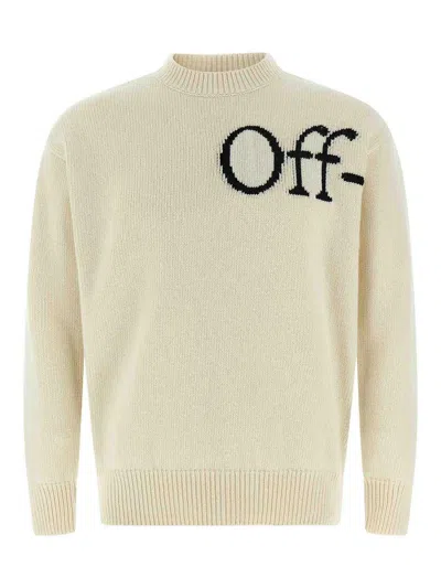 OFF-WHITE BOOKISH SHARED KNIT SWEATER