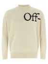 Off-white Ribbed Collar And Cuffs Knit Sweater