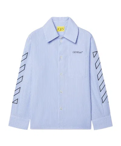 OFF-WHITE OFF-WHITE KIDS LOGO PRINTED STRIPED SHIRT