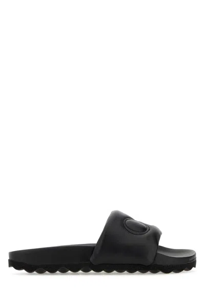 Off-white Off White Women Black Leather Bookish Slippers