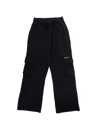 Off-white Kids' Bookish Track Pants In Black