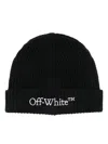 Off-white Off White Bookish Wool Beanie In Black