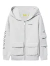 Off-white Bookish Zip-up Hoodie In Grey