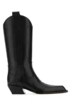 Off-white For Walking Leather Western Boots With Embroideries