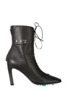 Off-white Off White Leather Heel Boots Women In Black