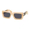 Off-white Boston Dark Grey Rectangular Unisex Sunglasses Oeri073 1707 54 In Neutral